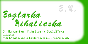 boglarka mihalicska business card